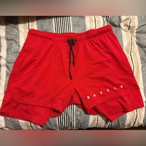 Men's Red Performance Athletic Shorts